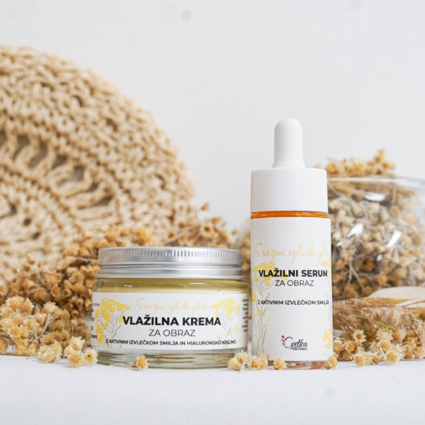 Vlažilna krema in serum za obraz - komplet