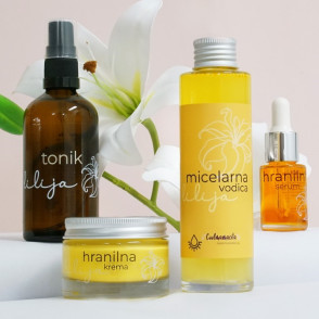 Hranilni serum, krema, tonik in micelarna vodica lilija - osebna kolekcija Coolmamacita